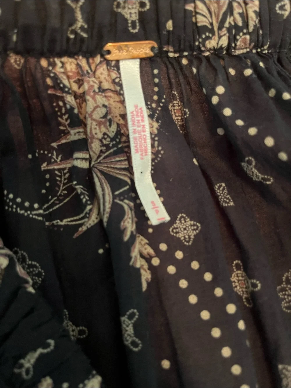 Free People Golden Hour Maxi Dress Black Combo | Boho Floral | Size XS